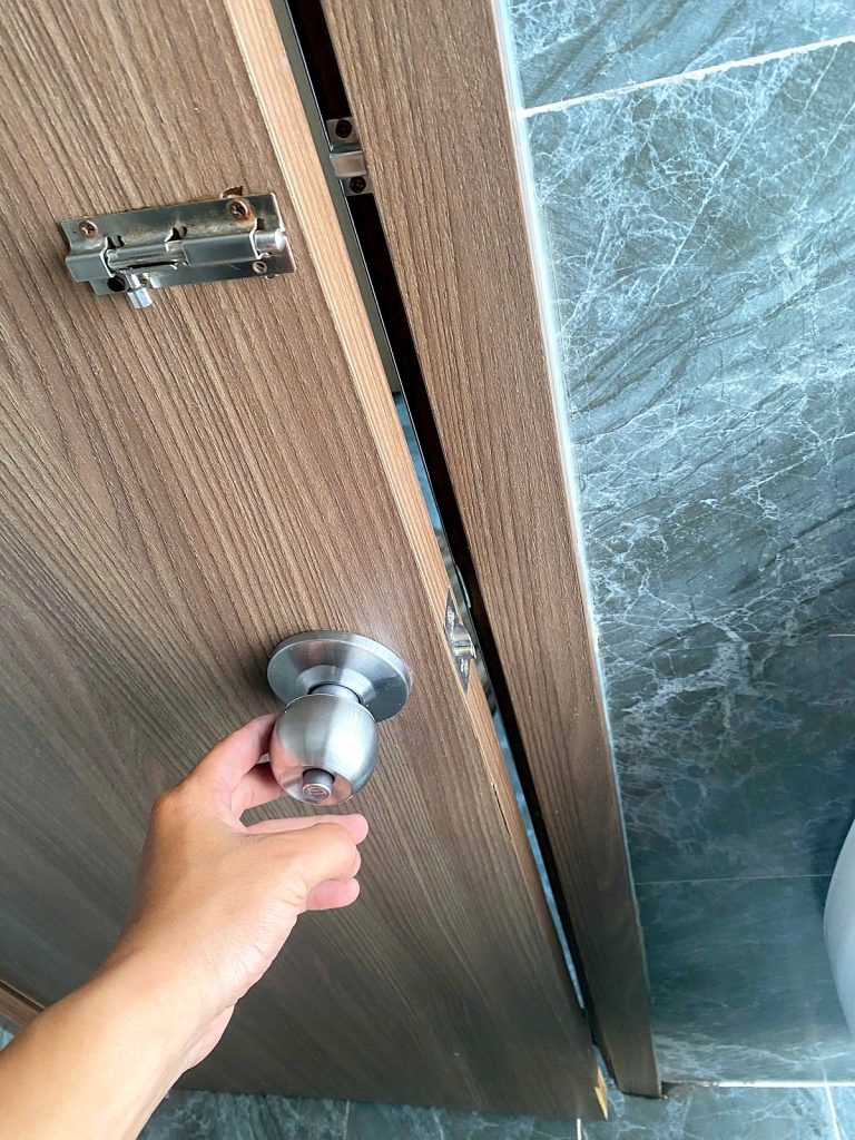 Repairing a restroom door lock
