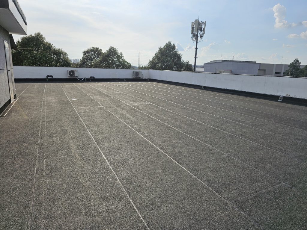 Compass II office roof at VSIP 1 after membrane waterproofing
