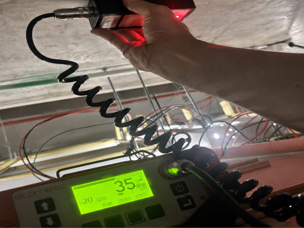 Ultrasonic testing of concrete quality